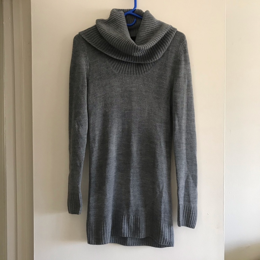 H&M long gray cowl neck sweater